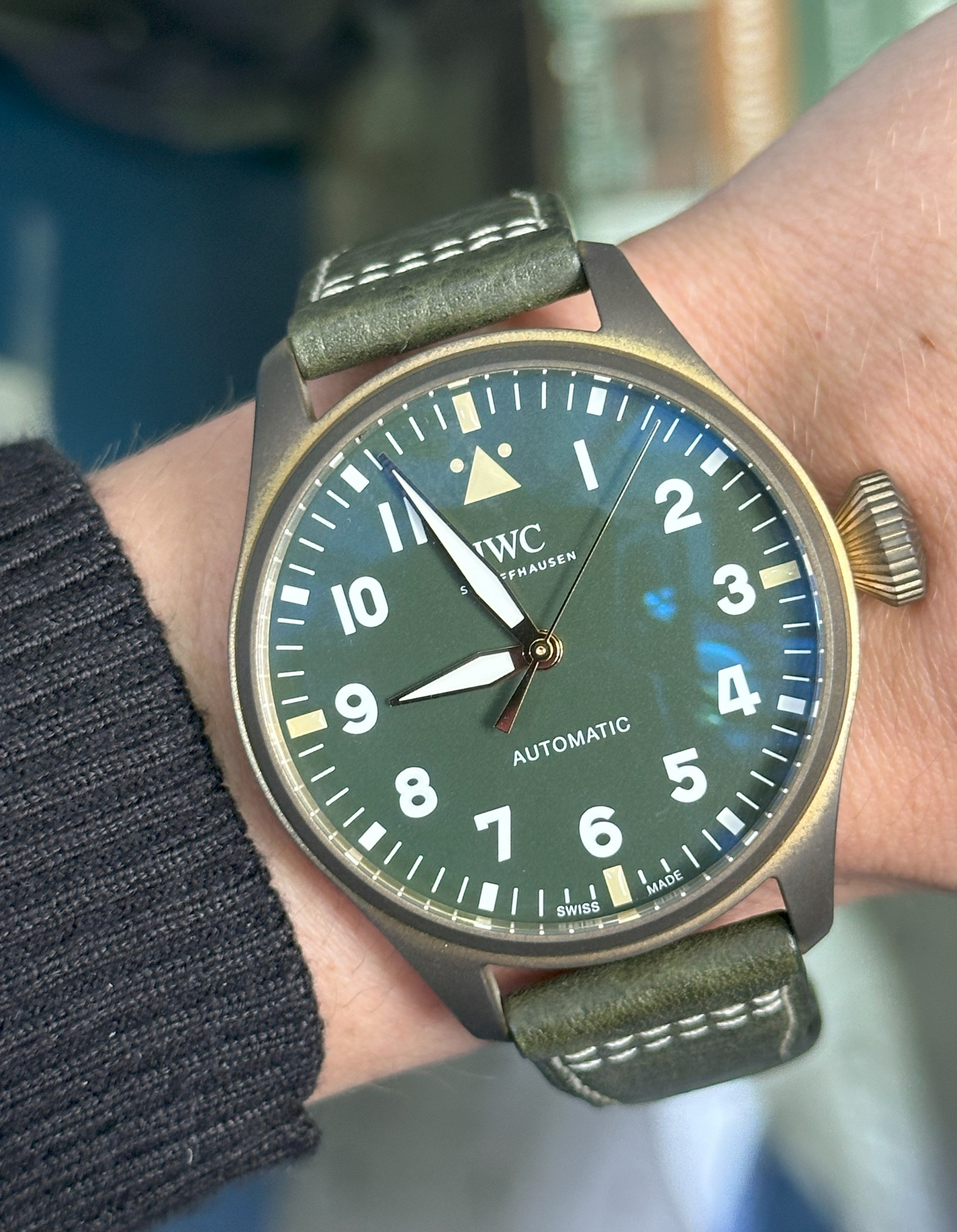 IWC BIG PILOT S WATCH 43MM SPITFIRE BRONZE GREEN DIAL IW329702