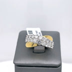 14k Two Tone 1.50 CT Round Cut Diamond Bypass Band, 7.9gm, Size 6.75