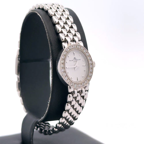 Baume & Mercier Geneve MX000M7L 14k W/g Diamond white dial 15mm Quartz watch ; philadelphia