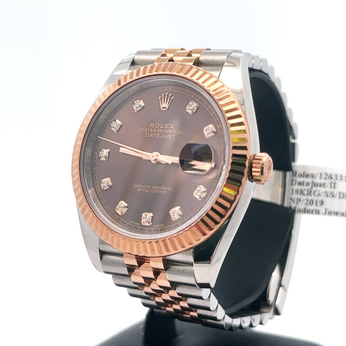 Pre-Owned Rolex Datejust 41mm, 2 tone 18k Rose Gold Watch, 126331, Fluted bezel Philadelphia