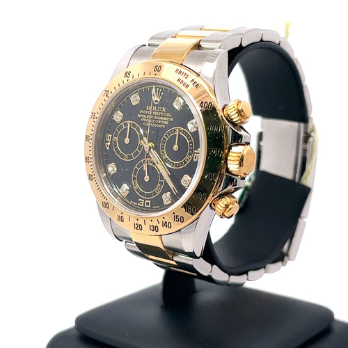 Pre-Owned Rolex Daytona 40mm 2 tone 18k Yellow Gold Watch 116523, 18k Gold Bezel