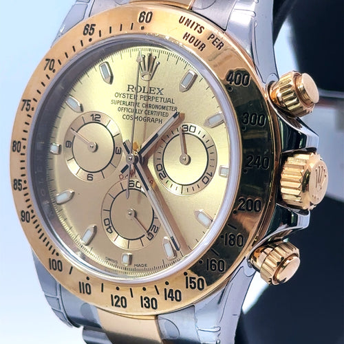 Pre-Owned Rolex Daytona 40mm 2 tone 18k Yellow Gold Watch 116523, 18k Gold Bezel