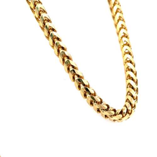 18k Yellow Gold Mens Franco Chain Necklace, 115.9G, 25' , S107755