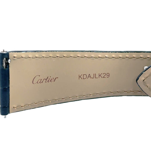 Cartier Watch Strap 23mm Navy Blue Alligator Leather Straps And 18mm Clasp