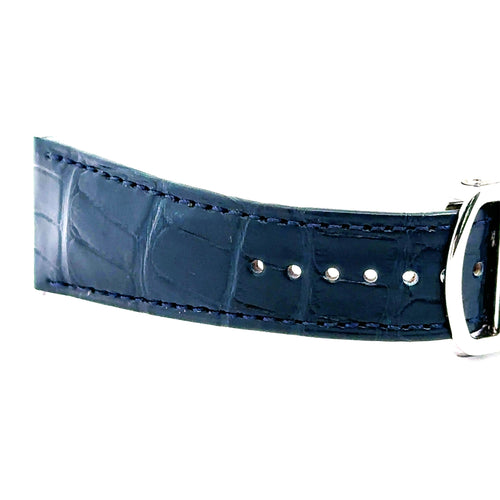 Cartier Watch Strap 23mm Navy Blue Alligator Leather Straps And 18mm Clasp