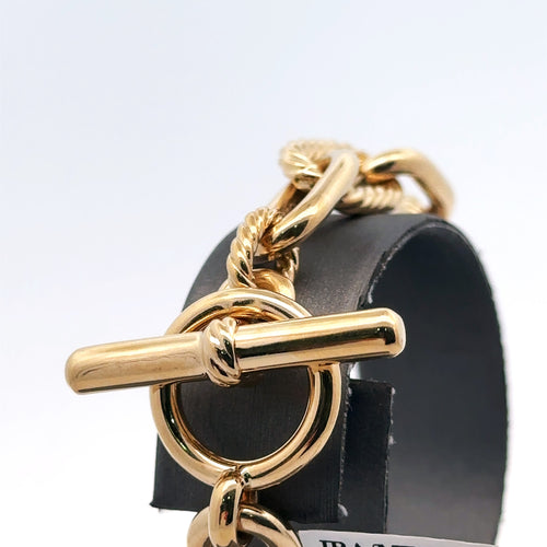 David Yurman Madison 18k yellow Gold toggle Chain  Bracelet 11mm  7" pre owned