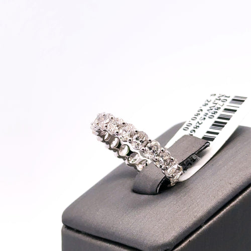 14K White Gold 3.00CT Oval Cut Diamond Eternity Band, 2.5gm, Size 6 S107880