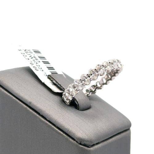 14K White Gold 2.50CT Oval Cut Diamond Eternity Band, 3.7gm, Size 8.25 S107465