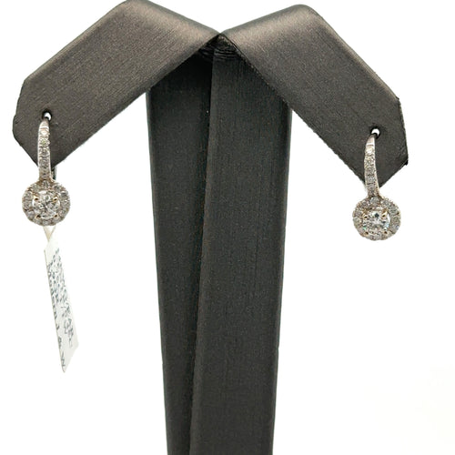 14k White Gold .50 CT Diamond Ladies Drop Earrings, 1.9gm, S107412