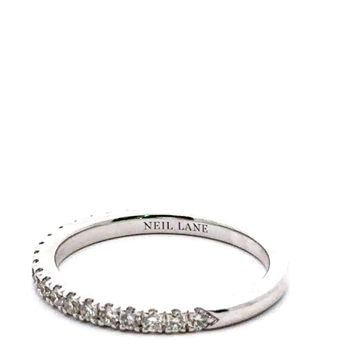 Neil Lane 14k White Gold Round-Cut Diamond Wedding Band 1/3ct