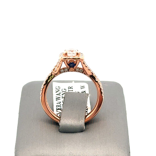 Vera Wang 14k Rose Gold 1.10 CT Diamond Halo Engagement Ring, 5.2gm, S105952