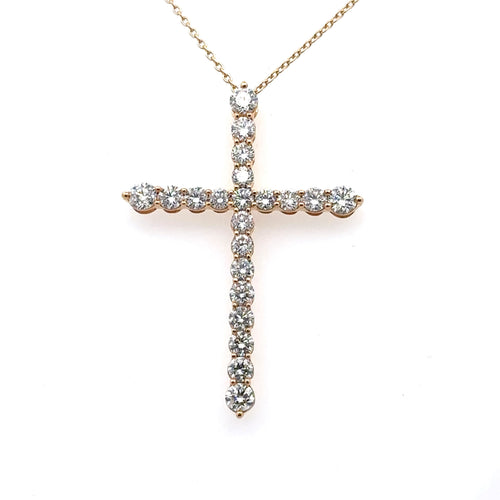 14k Yellow Gold 2.85 CT Diamond Cross Pendant 5.6gm, S16181