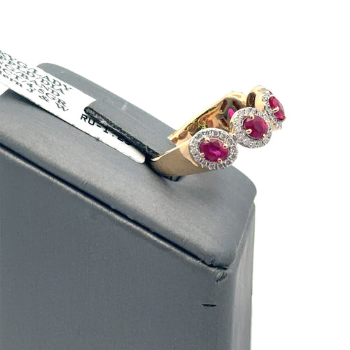 14k Yellow Gold 1.35 CT Diamond & Ruby Ladies Band, 4.5gm, Size 7.25 S108035