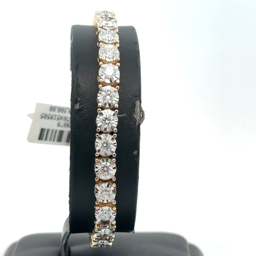 14k Yellow Gold 7.25 CT Lab Grown Diamond Tennis Bracelet, 7.25", 20.7g, S108079