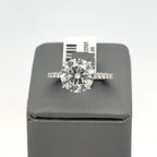 14K White Gold 5.02CT Round Cut Lab Diamond Engagement Ring, Size 6,  S108090