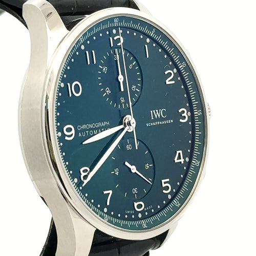 IWC Portofino Chronograph 39mm Green Dial Automatic Watch, IW391405