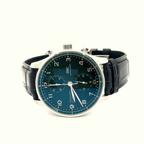 IWC Portofino Chronograph 39mm Green Dial Automatic Watch, IW391405