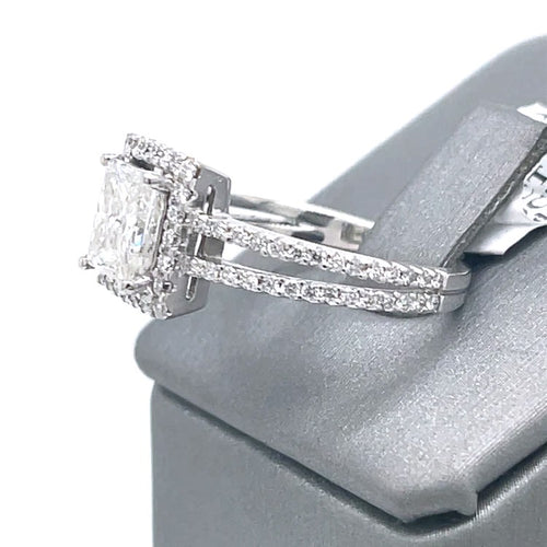 14K White Gold 2.00CT Princess Diamond Engagement ring, Size 7, 4.5g