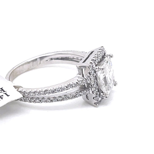 14K White Gold 2.00CT Princess Diamond Engagement ring, Size 7, 4.5g