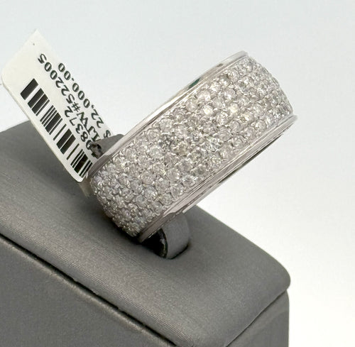 14k White Gold 2.50CT Diamond Men's Pave Band, 12g, Size 10.5, S108372