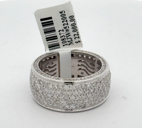 14k White Gold 2.50CT Diamond Men's Pave Band, 12g, Size 10.5, S108372