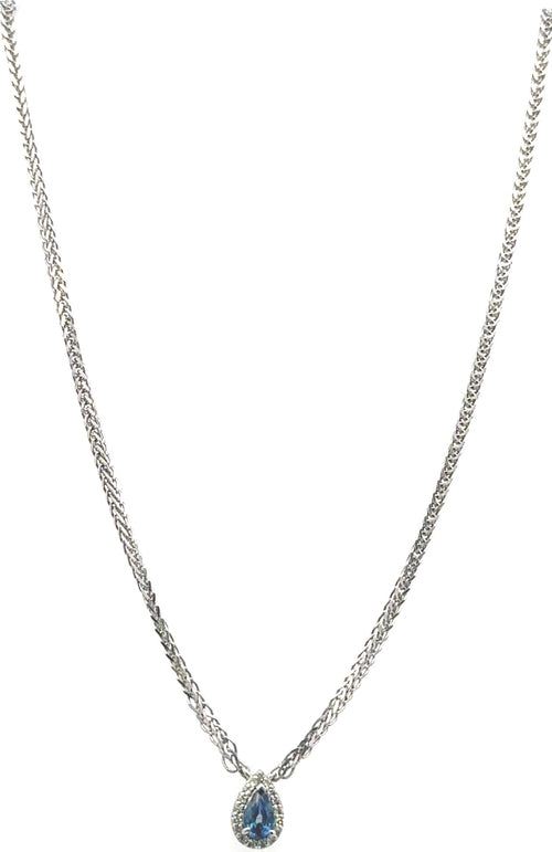 Platinum 950 Necklace with Sapphires & Diamonds 6.0g Length - 18"