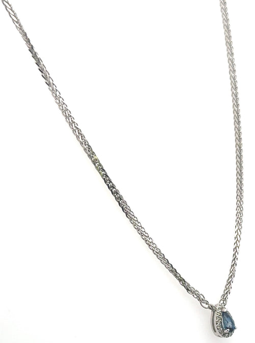 Platinum 950 Necklace with Sapphires & Diamonds 6.0g Length - 18"