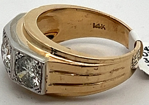 14k Yellow Gold 2.25 CT Diamond Men's Wedding Band, 11.1g, Size 9, S108158