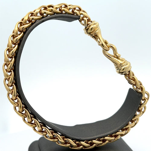 18K Yellow Gold David Yurman  Wheat Chain Bracelet Size Large 47.7gm S108183