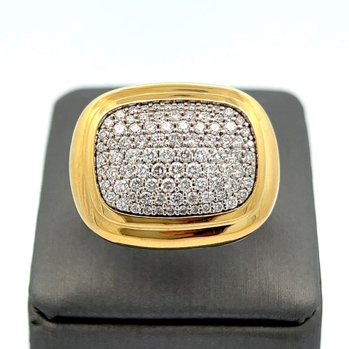 David Yurman 18K Gold and Silver Pave Wheaton Collection Ring S108186