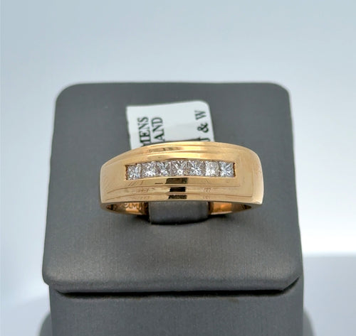 14k Yellow Gold 0.25 CT Diamond Men's Wedding Band, 7.9g, Size 10, S101046