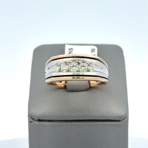 14k Two Tone Gold 0.50 CT Diamond Men's, 7.1gm, Size 10, S108207