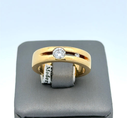 18k Yellow Gold 0.40 CT Diamond UNISEX Wedding Band, 11.8g, Size 7, S101196