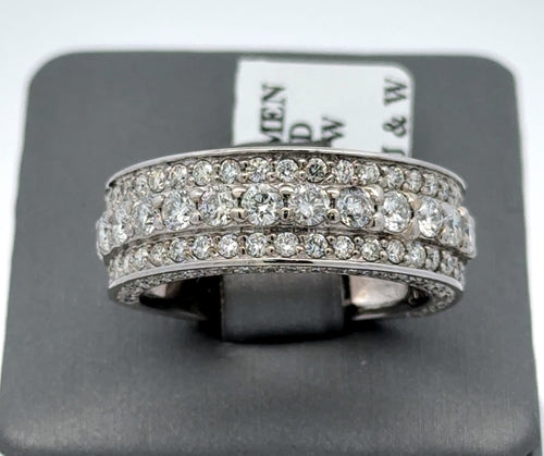 14k White Gold 1.75 CT Diamond Men's Band, 9.3g, Size 9, S108274