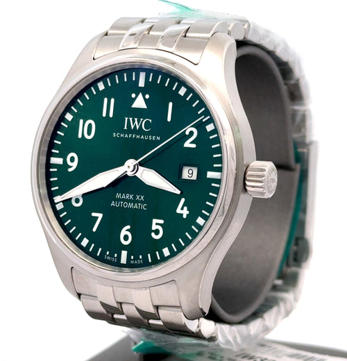 IWC PILOT'S WATCH MARK XX -IW328206 - 40 MM - Green Dial - BRAND NEW !