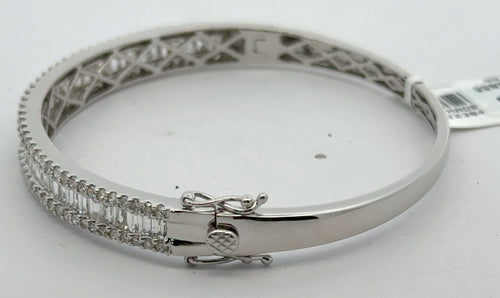 14k  White Gold 5.25CT Diamond Ladies Bangle Bracelet, 14.5gm, S108318