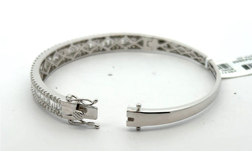 14k  White Gold 5.25CT Diamond Ladies Bangle Bracelet, 14.5gm, S108318