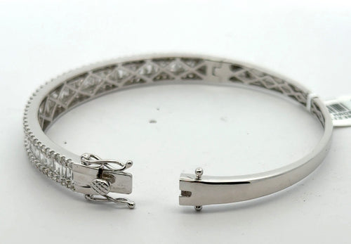 14k  White Gold 5.25CT Diamond Ladies Bangle Bracelet, 14.5gm, S108318