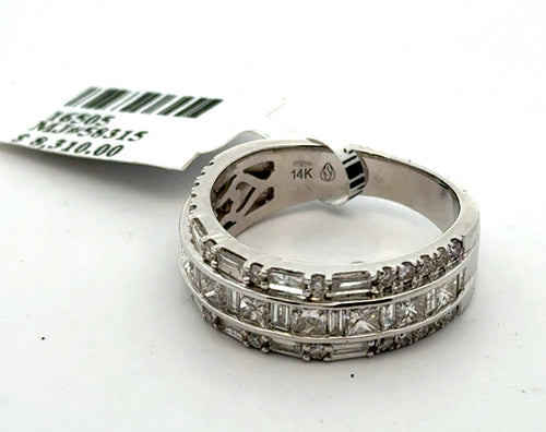 14k White Gold 1.50CT Baguette Cut Diamond Eternity Band 5.5g Size 7 S16505