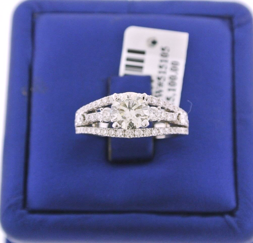 14K WHITE GOLD 1.75 CT ROUND CUT DIAMOND ENGAGEMENT RING, SIZE 7.25, 5.2 GM