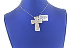 14k White Gold 2.00 CT Diamond Cross Pendant, 6.5gm, 18"