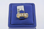 14k Two Tone Gold 0.75 CT Diamond Men's Band, 7.5gm, Size 6.5