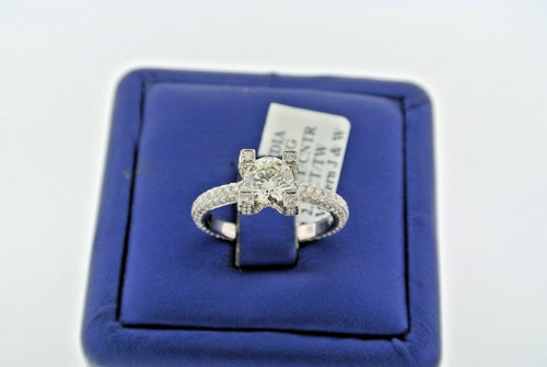 14k White Gold 2.25 CT Diamond Engagement Ring, 4.2gm, Size 7,