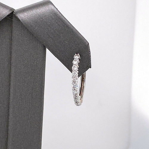 14k White Gold 0.80 CT Diamond Ladies Hoop Earrings, 2.6gm, S105581