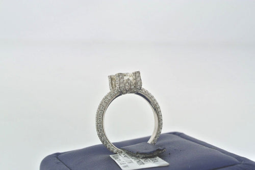 14k White Gold 2.25 CT Diamond Engagement Ring, 4.2gm, Size 7,