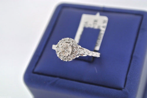 Round Halo Design 14kt W.G. 1.25 CT Diamond Engagement Ring 3.8gm
