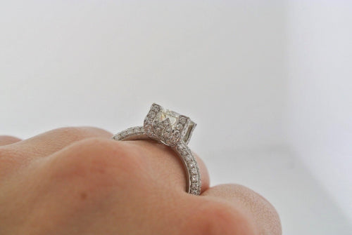 14k White Gold 2.25 CT Diamond Engagement Ring, 4.2gm, Size 7,