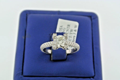 14k White Gold 2.25 CT Diamond Engagement Ring, 4.2gm, Size 7,