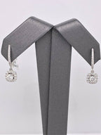 14k White Gold 0.75 CT Diamond Drop / Dangling Ladies Earrings, 2.6g, S100276