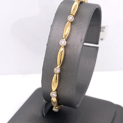 14k Yellow Gold 0.75 Ct Diamond Ladies Bracelet